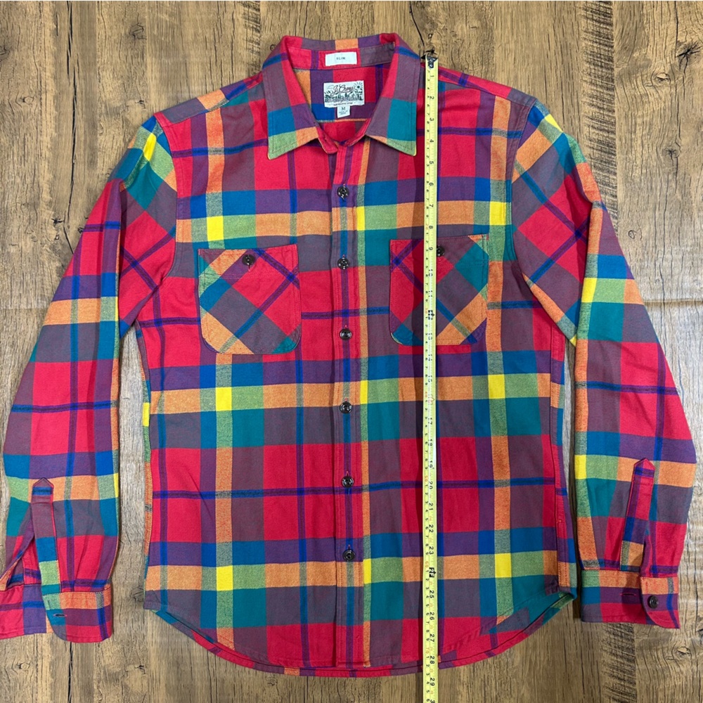 J.Crew Midweight Flannel Workshirt in a multi-color plaid pattern M - Picture 9 of 16